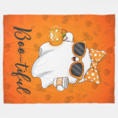 Leuke Halloween Ghost Pumpkin Spice Gepersonalisee Fleece Deken (Voorkant (Horizontaal))