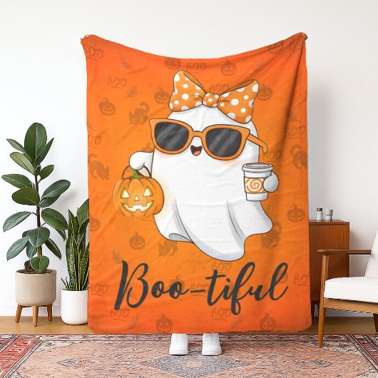 Leuke Halloween Ghost Pumpkin Spice Gepersonalisee Fleece Deken