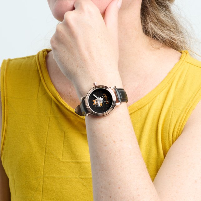Leuke Halloween Ghost Pumpkin Spice Gepersonalisee Horloge (Pols)