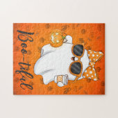 Leuke Halloween Ghost Pumpkin Spice Gepersonalisee Legpuzzel (Horizontaal)