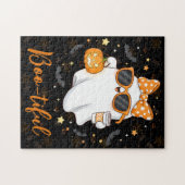 Leuke Halloween Ghost Pumpkin Spice Gepersonalisee Legpuzzel (Horizontaal)