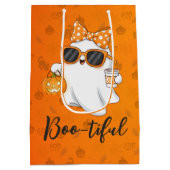 Leuke Halloween Ghost Pumpkin Spice Gepersonalisee Medium Cadeauzakje (Achterkant)