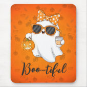 Leuke Halloween Ghost Pumpkin Spice Gepersonalisee Muismat (Voorkant)
