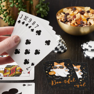 Leuke Halloween Ghost Pumpkin Spice Gepersonalisee Pokerkaarten