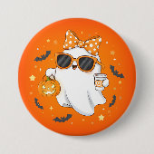 Leuke Halloween Ghost Pumpkin Spice Gepersonalisee Ronde Button 7,6 Cm (Voorkant)