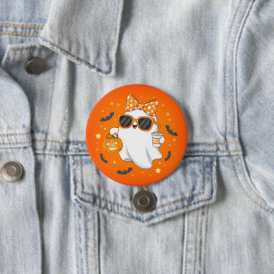 Leuke Halloween Ghost Pumpkin Spice Gepersonalisee Ronde Button 7,6 Cm
