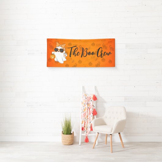 Leuke Halloween Ghost Pumpkin Spice Gepersonalisee Spandoek (Insitu)
