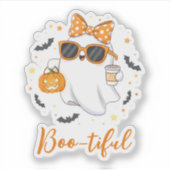 Leuke Halloween Ghost Pumpkin Spice Gepersonalisee Sticker (Voorkant)