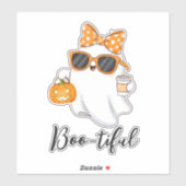 Leuke Halloween Ghost Pumpkin Spice Gepersonalisee Sticker (Vel)