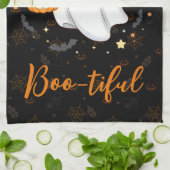 Leuke Halloween Ghost Pumpkin Spice Gepersonalisee Theedoek (Gevouwen)
