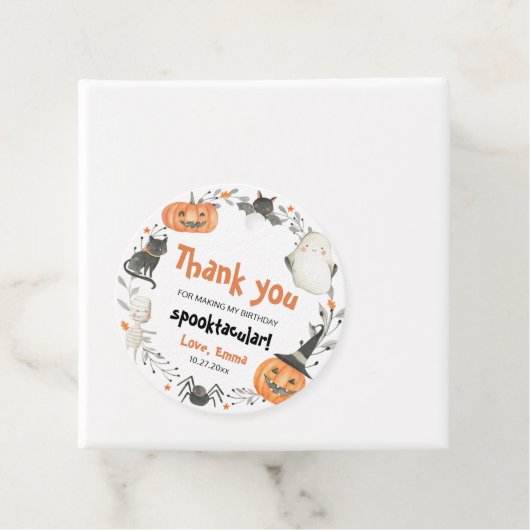 Leuke Halloween Ghost Spooktacular Verjaardagsfees Bedankjes Labels (In situ)