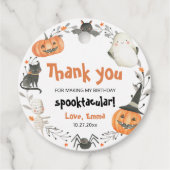 Leuke Halloween Ghost Spooktacular Verjaardagsfees Bedankjes Labels (Voorkant)