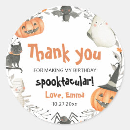 Leuke Halloween Ghost Spooktacular Verjaardagsfees Ronde Sticker