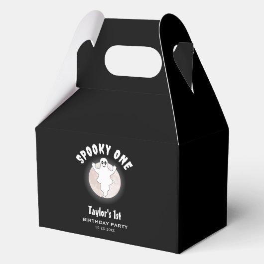 Leuke Halloween Ghost Spooky Een Eerste 1e Verjaar Bedankdoosjes (Voorkant)