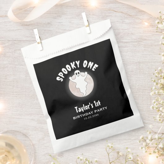 Leuke Halloween Ghost Spooky Een Eerste 1e Verjaar Bedankzakje (Geknipt)