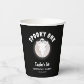 Leuke Halloween Ghost Spooky Een Eerste 1e Verjaar Papieren Bekers (Achterkant)
