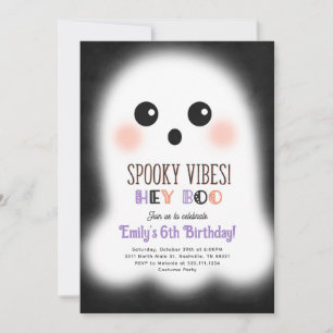 Leuke Halloween Ghost Verjaardagsfeestuitnodiging Kaart