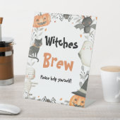 Leuke Halloween Ghost Witches Brew Drinken Teken Reclamebord Met Voetstuk (Insitu)