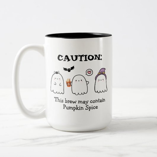 Leuke Halloween Ghosts Spider Pumpkin Spice Custom Tweekleurige Koffiemok (Links)
