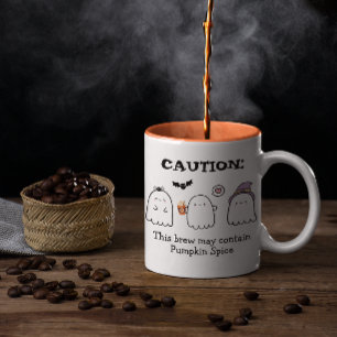 Leuke Halloween Ghosts Spider Pumpkin Spice Custom Tweekleurige Koffiemok