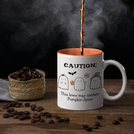 Leuke Halloween Ghosts Spider Pumpkin Spice Custom Tweekleurige Koffiemok