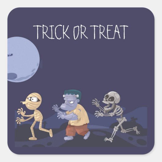 Leuke Halloween Goblins Trick-or-Treat Sticker (Voorkant)