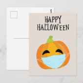 Leuke Halloween grappig pompoengezicht masker 2020 Briefkaart (Voorkant / Achterkant)