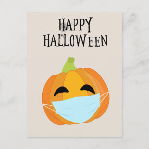 Leuke Halloween grappig pompoengezicht masker 2020 Briefkaart