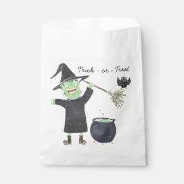 Leuke Halloween gunstzak met heks Bedankzakje