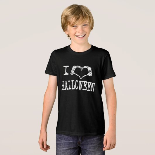Leuke Halloween Heart Lover Tri-Blend Shirt (Voorkant volledig)