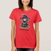 Leuke Halloween Heks T-Shirt met Eigen Tekst (Voorkant)