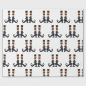 Leuke Halloween Heks Voeten Schoenen Sokken Cadeaupapier (Vlak)