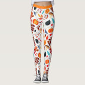 Leuke Halloween Herfst Pompoen Patroon Yoga Leggings (Voorkant)