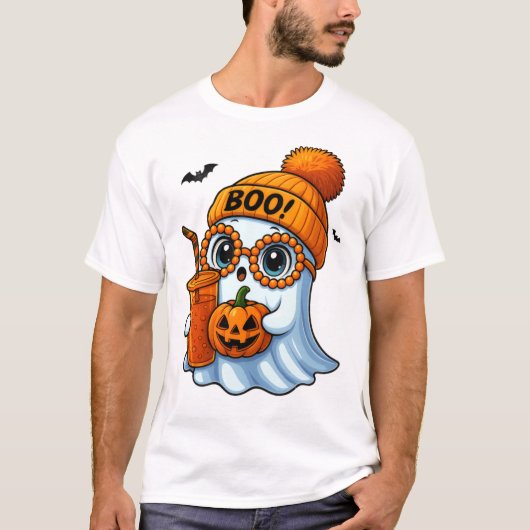 Leuke Halloween-illustratie van een spook T-shirt (Voorkant)