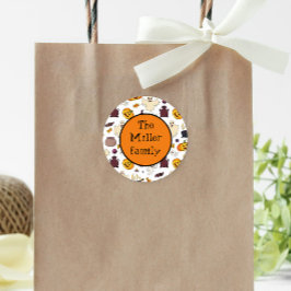 Leuke Halloween illustraties gepersonaliseerde Mon Ronde Sticker
