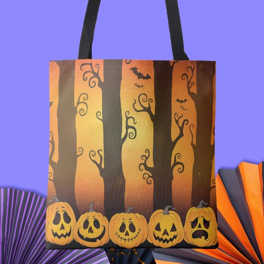 Leuke Halloween Jack O lantaarn pompoen Tote Bag
