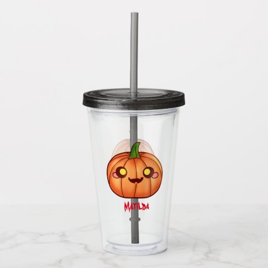 Leuke Halloween Jack O Lantern Acryl Drinkbeker (Voorkant)