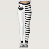 Leuke Halloween Jack-O-Lantern Gezichten en Strepe Leggings (Voorkant)
