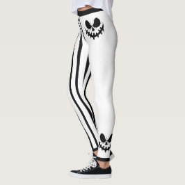Leuke Halloween Jack-O-Lantern Gezichten en Strepe Leggings
