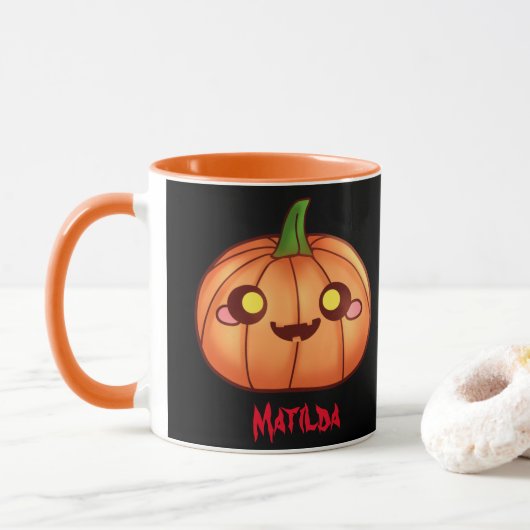 Leuke Halloween Jack O Lantern Mok (Met donut)
