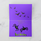 Leuke Halloween Kaart met Basset Hound, Frog & Spi (Binnen)