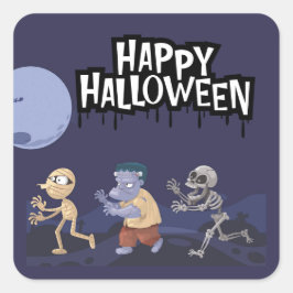 Leuke Halloween-kabouters Trick-or-Treat-sticker Vierkante Sticker