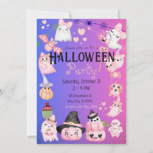 Leuke Halloween Kinder Halloween Party Kawaii Roze Kaart
