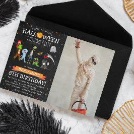 Leuke Halloween kinderkostuum verjaardagsfeestje f Kaart
