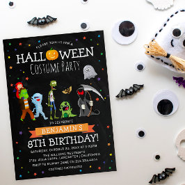 Leuke Halloween kinderkostuum verjaardagsfeestje Kaart