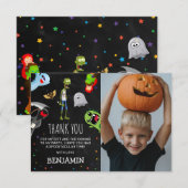 Leuke Halloween Kinderverjaardagsfeest Foto  Bedankkaart (Voorkant / Achterkant)
