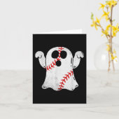 Leuke Halloween kostuum Honkbal Spook Honkbal Lief Kaart (Gele Bloem)