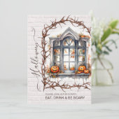 Leuke Halloween Kostuum Party Uitnodiging (Staand voorkant)