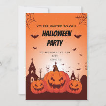 Leuke Halloween-kostuumfeestuitnodiging Aanpasbaar