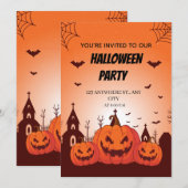 Leuke Halloween-kostuumfeestuitnodiging Aanpasbaar Kaart (Voorkant / Achterkant)